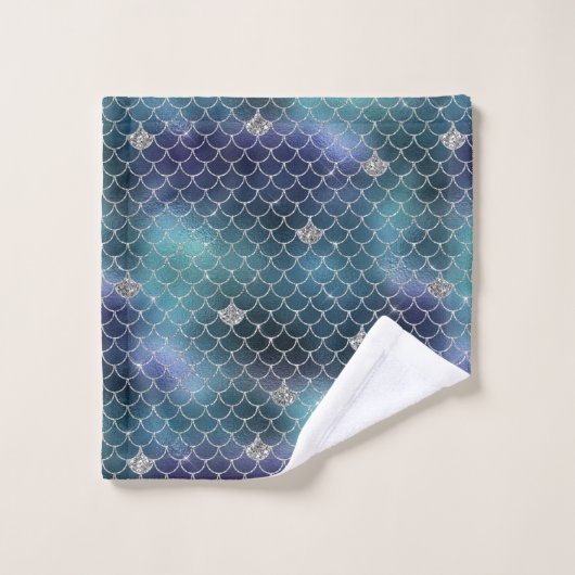 Sirène bleu de Silver Aqua (Gant de toilette)