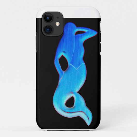 sirène bleue sur coque noir (Dos)