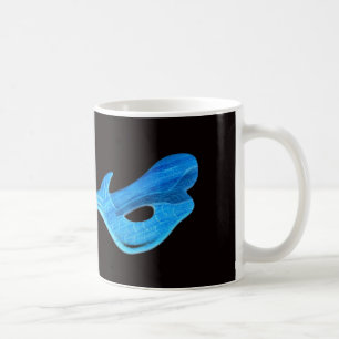 sirène bleue sur la tasse noire d'arrière - plan