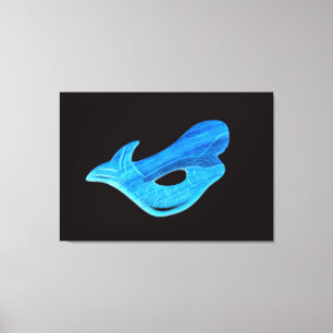 sirène bleue sur toile noire enveloppée