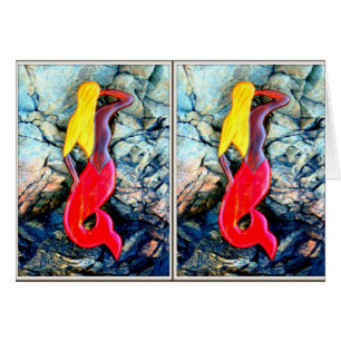 sirène blonde en rouge