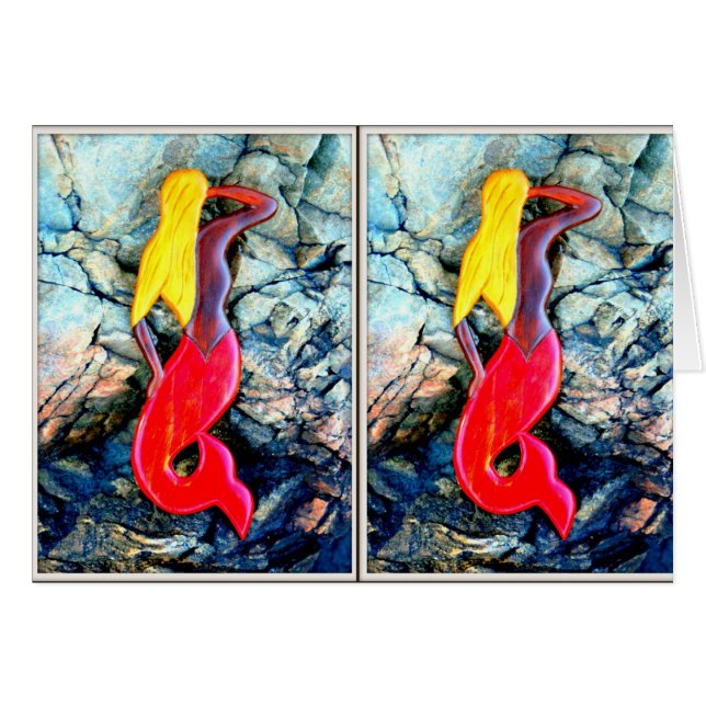 sirène blonde en rouge (Devant horizontal)