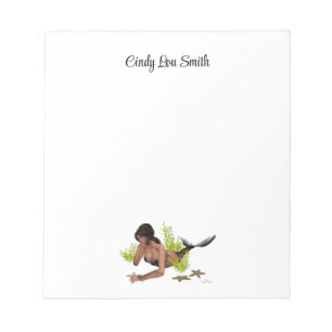 Sirène Brunette Avec Bloc-Notes Starfish