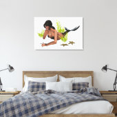 Sirène Brunette Avec Toile D'Écore Imprimer (Insitu(Chambre))