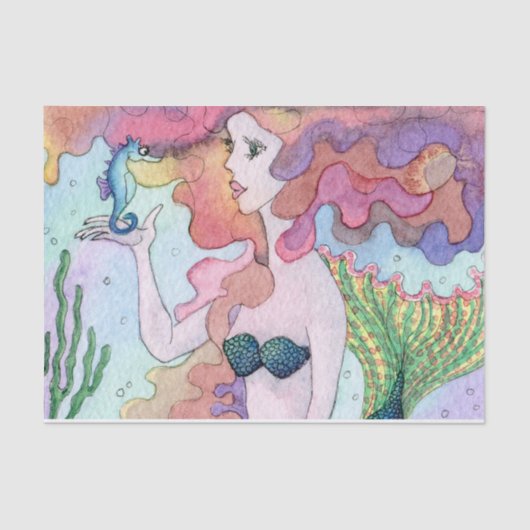 Sirène causant à son papier de soie de soie (Recto)