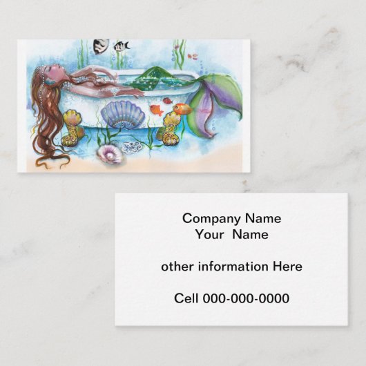 Sirène dans le Carte de visite de baignoire (Devant / Derrière)