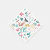 Sirène d'aquarelle / serviette en papier / fête de (Coin)