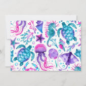 Sirène d'aquarelle sous le Carte de remerciements  (Dos)