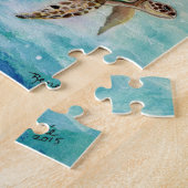 Sirène de mer solaire avec puzzle de tortues de me (Côté)