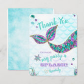 Sirène de parties scintillantes, carte de (Devant / Derrière)