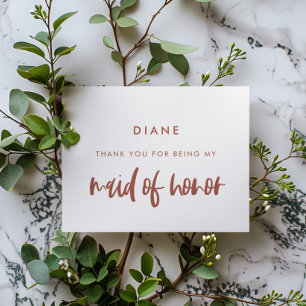 Sirène d'honneur merci carte texte