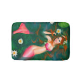 Sirène d'imaginaire avec des lis. Tapis de bain (Devant)