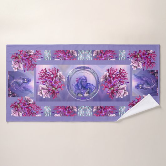 Sirène d'océan violet (Serviette de bain)
