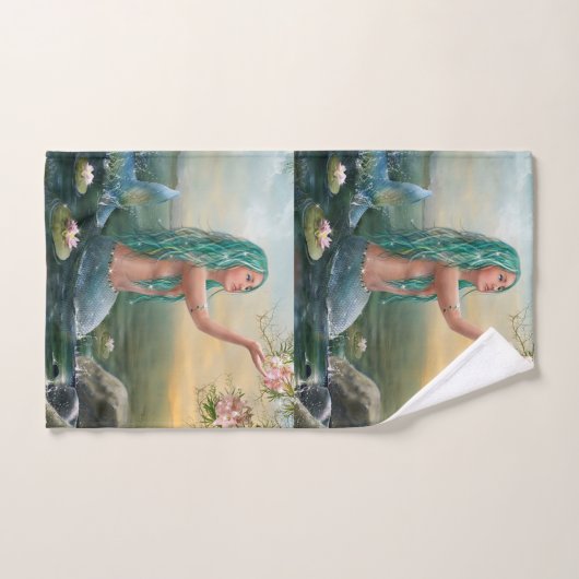 sirène d'une chevelure verte (Serviette à main)