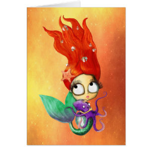 Sirène éffrayante avec le poulpe