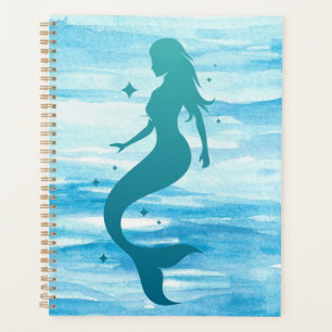 Sirène en Silhouette en mer sur un planificateur