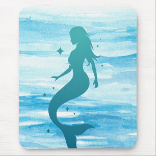 Sirène en Silhouette sur un tapis de souris