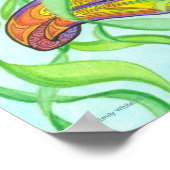 Sirène ensoleillée + Poisson poster d'art imaginai (Coin)