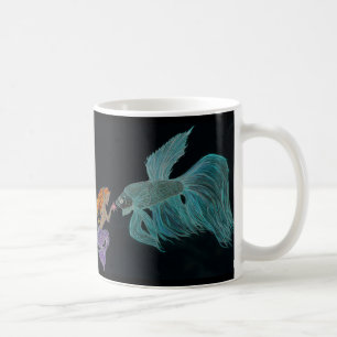 Sirène et bêta tasse de poissons