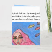 Sirène et Fishies aux cheveux roses - carte de voe (Dos)