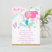 Sirène et licorne de Carte de remerciements (Debout devant)