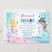 Sirène Et Requin Anniversaire Invitation Pool (Devant)
