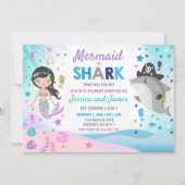 Sirène Et Requin Anniversaire Invitation Pool (Devant)