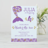 Sirène Invitation Anniversaire Sirène Numéro 4 (Debout devant)