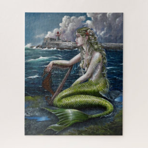 Sirène irlandaise au puzzle de la harpe