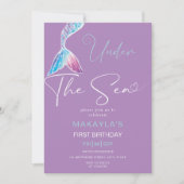 Sirène moderne sous la mer Invitation d'anniversai (Devant)