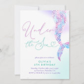 Sirène moderne sous la mer Invitation d'anniversai (Devant)