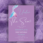 Sirène moderne sous la mer Invitation d'anniversai