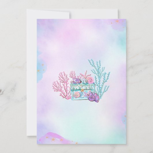 Sirène modifiable Anniversaire Invitation Sirène S (Dos)