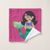 Sirène personnalisée de cheveux noirs d'aluminium (Gant de toilette)