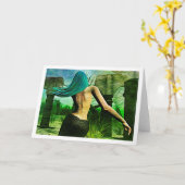 Sirène rêvant le carte pour notes (de style (Fleur jaune)