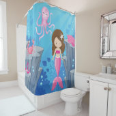 Sirène Rose Enfants Sous Le Rideau De Douche De Me (En situation)