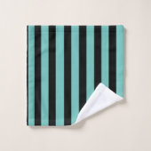 Sirène sarcelle et noire rayures verticales (Gant de toilette)
