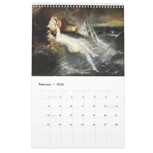 Sirène Sirène classique Tableau Calendrier (Feb 2026)