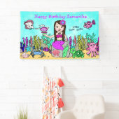 Sirène sous la bannière d'anniversaire de la mer (En situation)