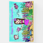 Sirène sous la bannière d'anniversaire de la mer (Vertical)