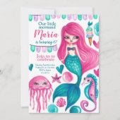 Sirène sous la mer Invitation d'anniversaire (Devant)