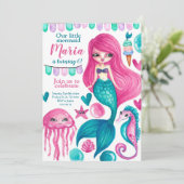 Sirène sous la mer Invitation d'anniversaire (Debout devant)