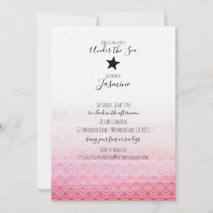 Sirène sous la mer Invitation fête d'anniversaire