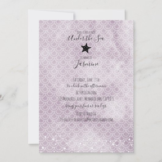 Sirène sous la mer Invitation fête d'anniversaire (Devant)