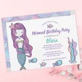 Sirène sous la mer Invitation fête d'anniversaire