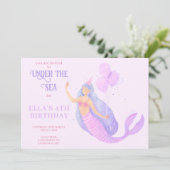 Sirène sous la mer Invitation fête d'anniversaire (Debout devant)