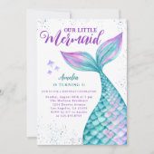 Sirène sous la mer Invitation fête d'anniversaire (Devant)