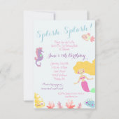 Sirène sous la mer Invitation fête d'anniversaire (Devant)