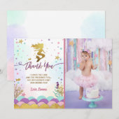 Sirène sous le carte de remerciements (Devant / Derrière)