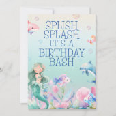 Sirène sous les filles de la mer Invitation d'anni (Devant)